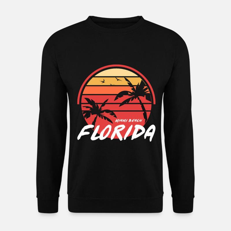 Miami Sunset Palmen Florida - Unisex Pullover - Schwarz