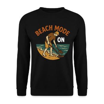 Strandmodus bei der Schatzsuche bei Metallerkennung - Unisex Pullover - Schwarz - Vorne - Alina (178cm) & Michal (187cm)