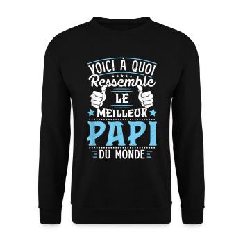Meilleur Papa du Monde - Sweat-shirt Unisexe - noir - Devant - Alina (178cm) & Michal (187cm)