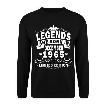 Cadeau d’anniversaire de décembre 1965 - Sweat-shirt Unisexe - noir - Devant - Alina (178cm) & Michal (187cm)