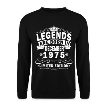 Dezember 1975 - Vintage Authentic Dezember 1975 - Unisex Pullover - Schwarz - Vorne - Alina (178cm) & Michal (187cm)