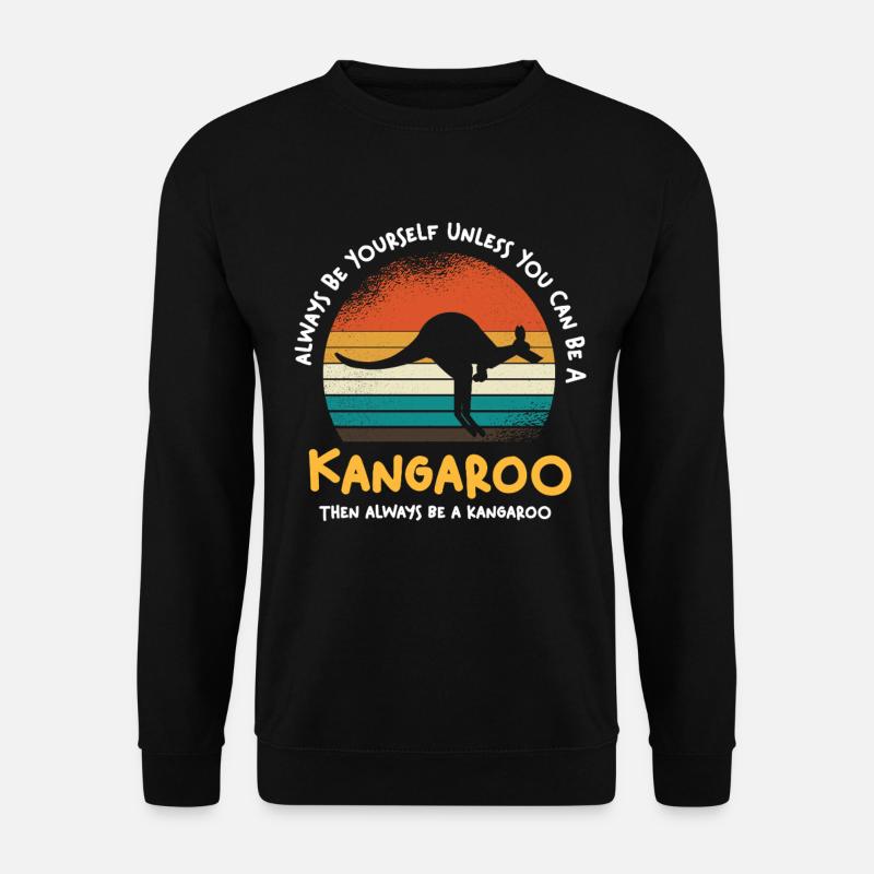 Känguru Retro Sonnenuntergang - Unisex Pullover - Schwarz