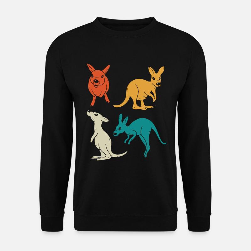 Känguru-Quartett in Farbenvielfalt - Unisex Pullover - Schwarz