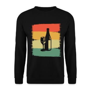 Wine - Unisex Sweatshirt - black - Front - Alina (178cm) & Michal (187cm)
