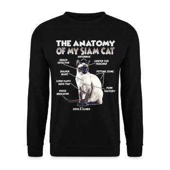 Chats siamois T | Tigre de la maison du chat et du chat siamois - Sweat-shirt Unisexe - noir - Devant - Alina (178cm) & Michal (187cm)