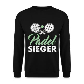 Padel Spieler PADEL SIEGER Padel Sport Lustiges - Unisex Pullover - Schwarz - Vorne - Alina (178cm) & Michal (187cm)