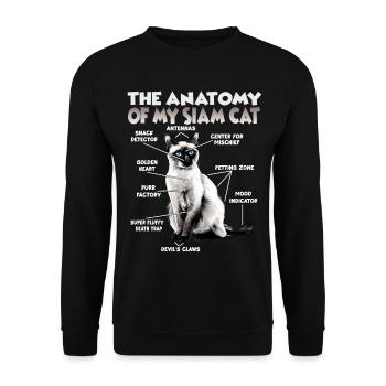 Siamkatzen T | Siamkatzen Katzen Siam Katzenhalter - Unisex Pullover - Schwarz - Vorne - Alina (178cm) & Michal (187cm)