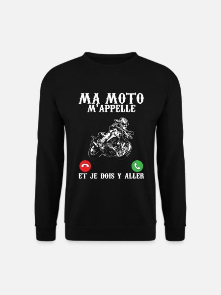 Funny biker my motorcycle is calling me and I have to go - Unisex Sweatshirt - black