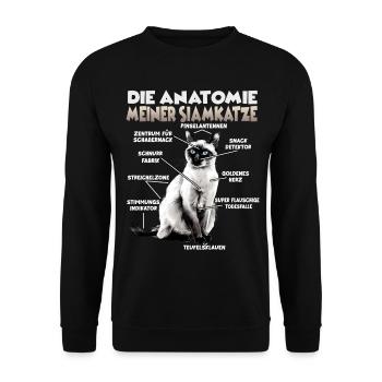 Siamkatzen T | Siamkatzen Katzenbesitzer Siam Katz - Unisex Pullover - Schwarz - Vorne - Alina (178cm) & Michal (187cm)