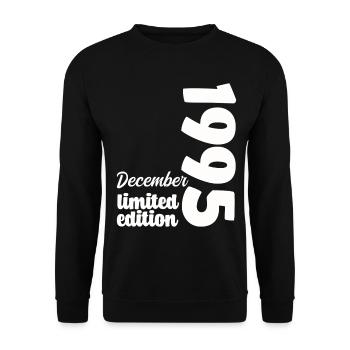Anniversaire Décembre 1995 Limited Edition Cadeau - Sweat-shirt Unisexe - noir - Devant - Alina (178cm) & Michal (187cm)