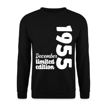 Birthday December 1955 Limited Edition Gift - Unisex Sweatshirt - black - Front - Alina (178cm) & Michal (187cm)