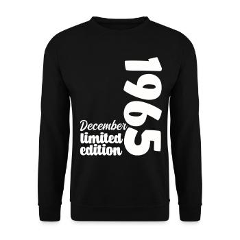 Anniversaire Décembre 1965 Limited Edition Cadeau - Sweat-shirt Unisexe - noir - Devant - Alina (178cm) & Michal (187cm)