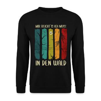 Forest Nature Nature Lover Trees Hiking Gift - Unisex Sweatshirt - black - Front - Alina (178cm) & Michal (187cm)