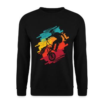Retro BMX Bike Stunt Boys Bike Men BMX - Unisex Sweatshirt - black - Front - Alina (178cm) & Michal (187cm)