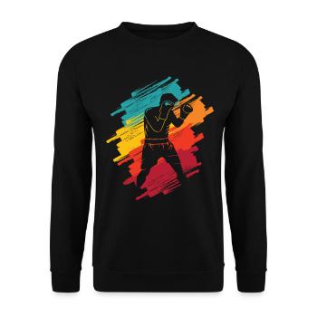 Boxen Kampfsport Boxsport Herren Jungen Boxer - Unisex Pullover - Schwarz - Vorne - Alina (178cm) & Michal (187cm)