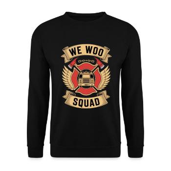 Wee Woo Squad Fire Truck Firefighter - Unisex Sweatshirt - black - Front - Alina (178cm) & Michal (187cm)