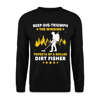 Dirt Fishing Sondelgänger - Unisex Pullover - Schwarz - Vorne - Alina (178cm) & Michal (187cm)