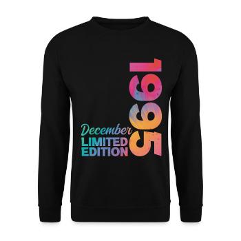 Anniversaire Décembre 1995 Né en Décembre Cadeau - Sweat-shirt Unisexe - noir - Devant - Alina (178cm) & Michal (187cm)