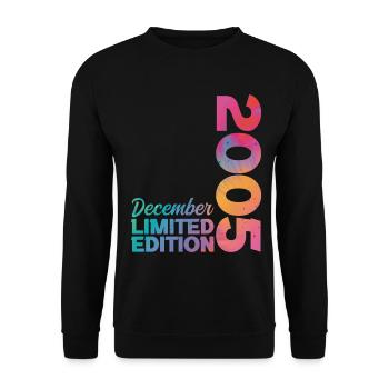 Anniversaire Décembre 2005 Né en Décembre Cadeau - Sweat-shirt Unisexe - noir - Devant - Alina (178cm) & Michal (187cm)