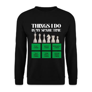 Chess time in leisure time - Unisex Sweatshirt - black - Front - Alina (178cm) & Michal (187cm)