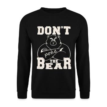 Don't Poke Mama Papa Bear Graphic - Unisex Sweatshirt - black - Front - Alina (178cm) & Michal (187cm)