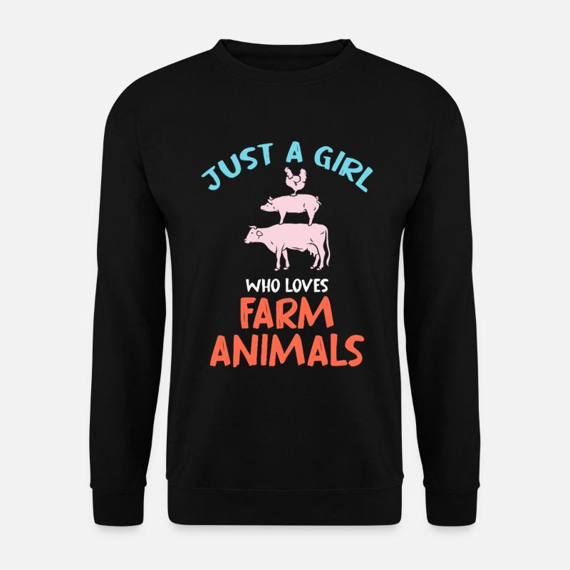 Nur ein Mädchen liebt Hoftiere - Unisex Pullover - Schwarz