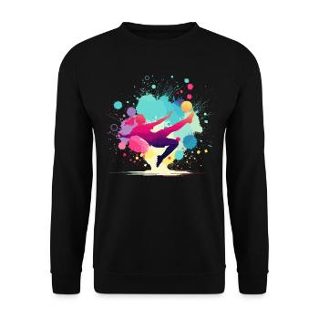 Football, Football, Football, Football, Femme haute en couleur - Sweat-shirt Unisexe - noir - Devant - Alina (178cm) & Michal (187cm)