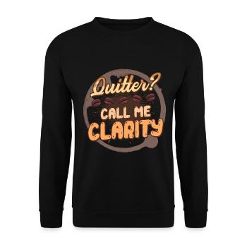 Kaffeeentzug Ex-Kaffeetrinker Call Me Clarity - Unisex Pullover - Schwarz - Vorne - Alina (178cm) & Michal (187cm)