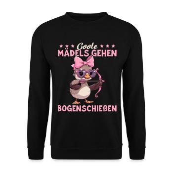 Archery - Cool girls go archery - Unisex Sweatshirt - black - Front - Alina (178cm) & Michal (187cm)