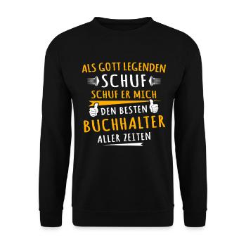 Buchhalter - Unisex Pullover - Schwarz - Vorne - Alina (178cm) & Michal (187cm)