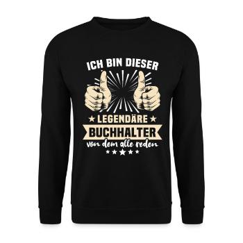 Buchhalter Sprüche - Unisex Pullover - Schwarz - Vorne - Alina (178cm) & Michal (187cm)
