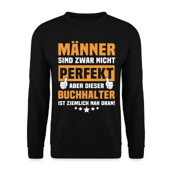 Lustige Buchhalter Sprüche - Unisex Pullover - Schwarz - Vorne - Alina (178cm) & Michal (187cm)