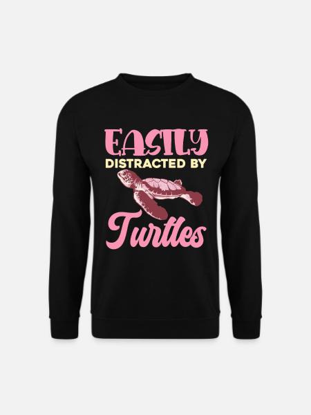 Easily distracted by turtles - Unisex Sweatshirt - black