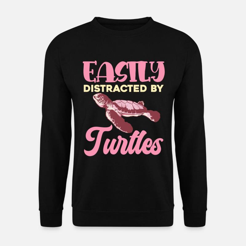 Easily distracted by turtles - Unisex Sweatshirt - black
