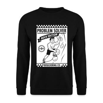 Problem Solver Rock Edition Climbing Wall Fun - Unisex Sweatshirt - black - Front - Alina (178cm) & Michal (187cm)