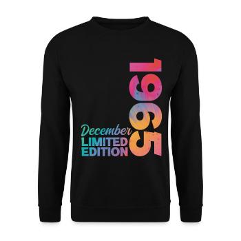 Anniversaire Décembre 1965 Né en Décembre Cadeau - Sweat-shirt Unisexe - noir - Devant - Alina (178cm) & Michal (187cm)