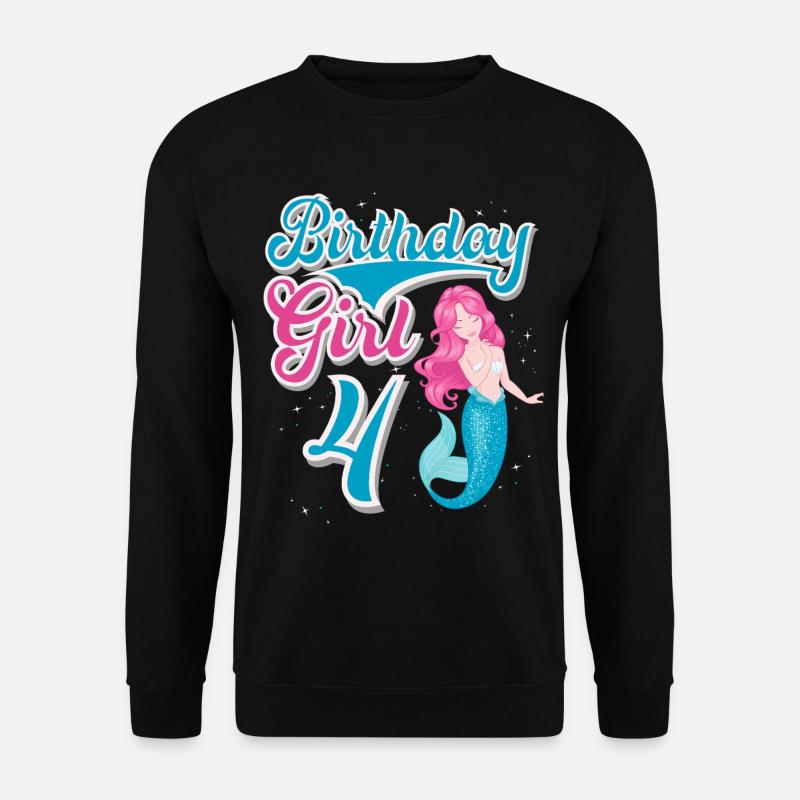 4th Birthday Mermaid - Unisex Sweatshirt - black