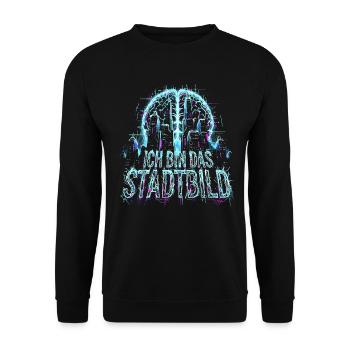 Cityscape Brain - I am the cityscape trend - Unisex Sweatshirt - black - Front - Alina (178cm) & Michal (187cm)