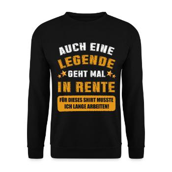 A Legend Goes Into Retirement Saying - Unisex Sweatshirt - black - Front - Alina (178cm) & Michal (187cm)