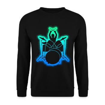 Drums Drummers Kids Men's Boys Drums - Unisex Sweatshirt - black - Front - Alina (178cm) & Michal (187cm)