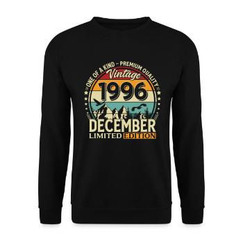 29th Birthday Vintage December Vintage 1996 - Unisex Sweatshirt - black - Front - Alina (178cm) & Michal (187cm)