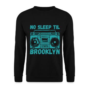 No Sleep Til Brooklyn Retro Boombox Vintage Music - Unisex Sweatshirt - black - Front - Alina (178cm) & Michal (187cm)