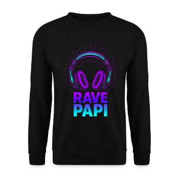 Rave Papi-EDM Festival Raver Daddy Fathers Groovy  - Unisex Sweatshirt - black - Front - Alina (178cm) & Michal (187cm)