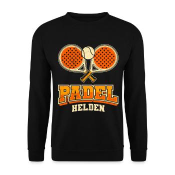 Padel Game PADEL HEROES Padel Sports Fun - Unisex Sweatshirt - black - Front - Alina (178cm) & Michal (187cm)