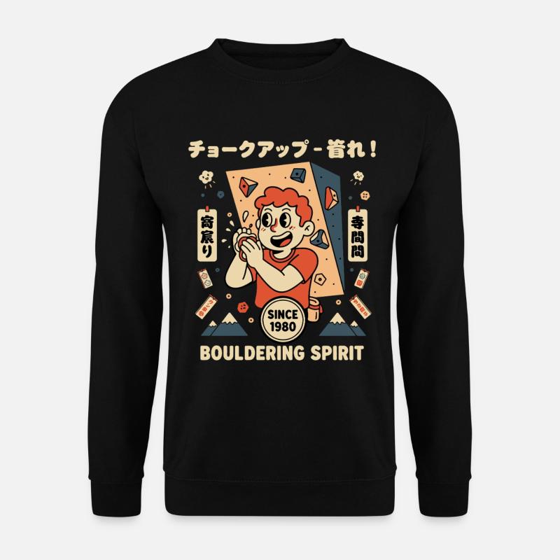 Bouldering Spirit Kletterabenteuer - Unisex Pullover - Schwarz