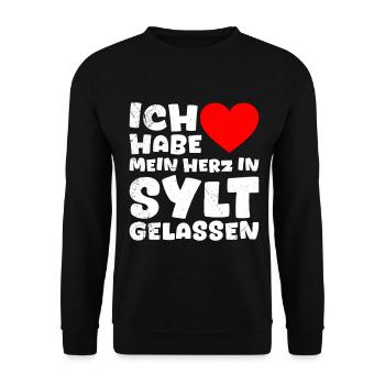 Nordsee Urlaub HABE MEIN HERZ IN SYLT GELASSEN - Unisex Pullover - Schwarz - Vorne - Alina (178cm) & Michal (187cm)