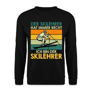 Ski LE MONITEUR DE SKI EST TOUJOURS ASSEZ DRÔLE - Sweat-shirt Unisexe - noir - Devant - Alina (178cm) & Michal (187cm)