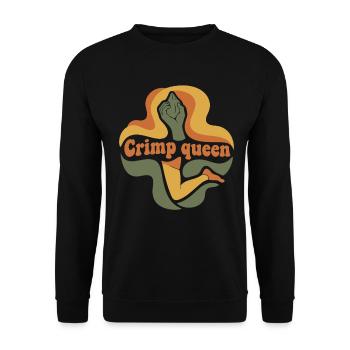Grimpeur de bloc escaladeur Crimp Queen - Sweat-shirt Unisexe - noir - Devant - Alina (178cm) & Michal (187cm)