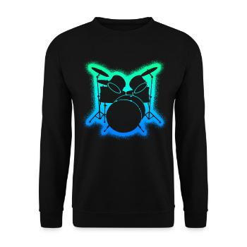 Schlagzeug Drummer Kinder Jungen Herren Schlagzeug - Unisex Pullover - Schwarz - Vorne - Alina (178cm) & Michal (187cm)