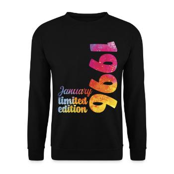 January 1996 Birthday Gift - Unisex Sweatshirt - black - Front - Alina (178cm) & Michal (187cm)